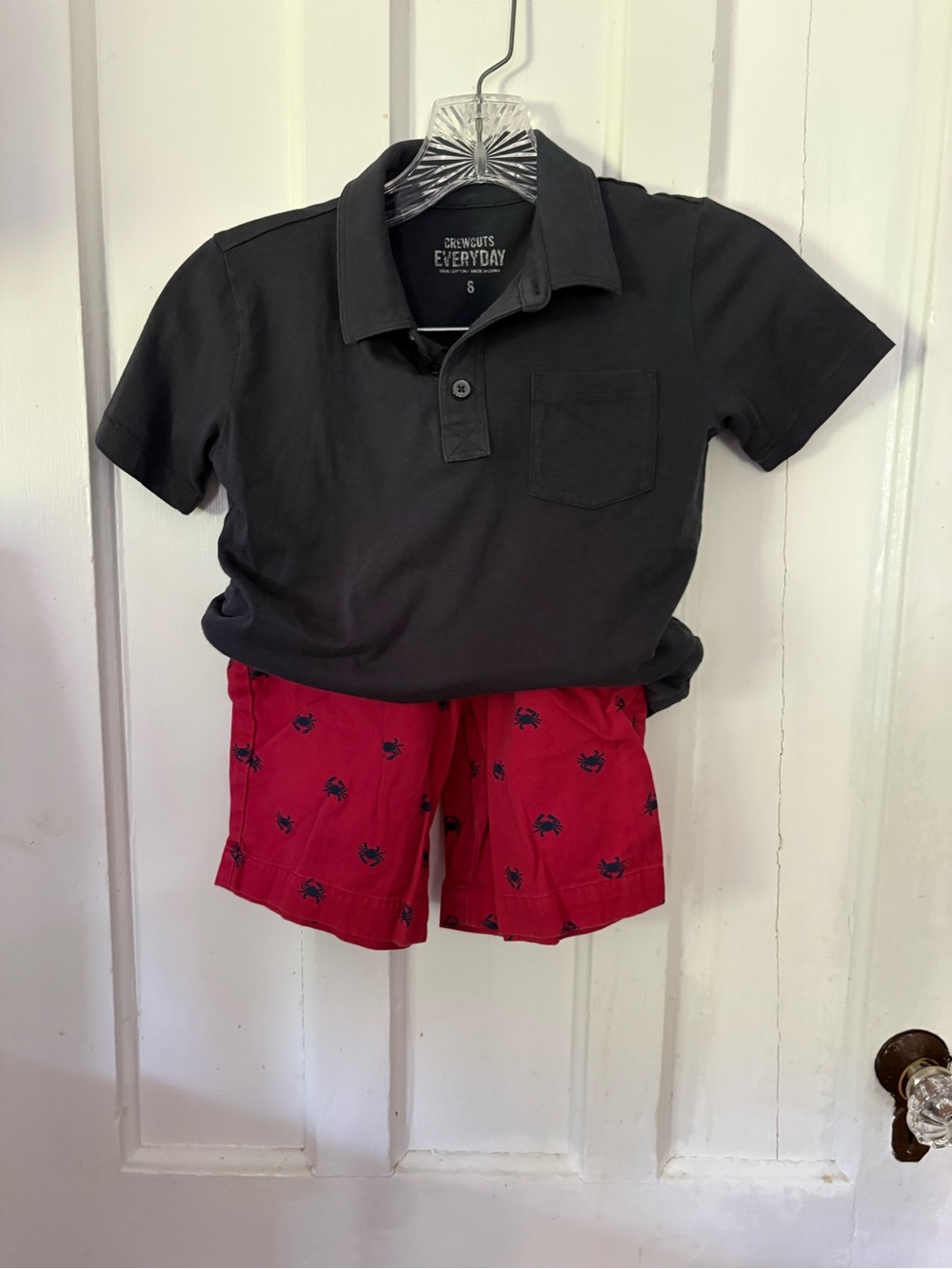 J Crew Crewcuts Polo and Red Crab-Print Shorts